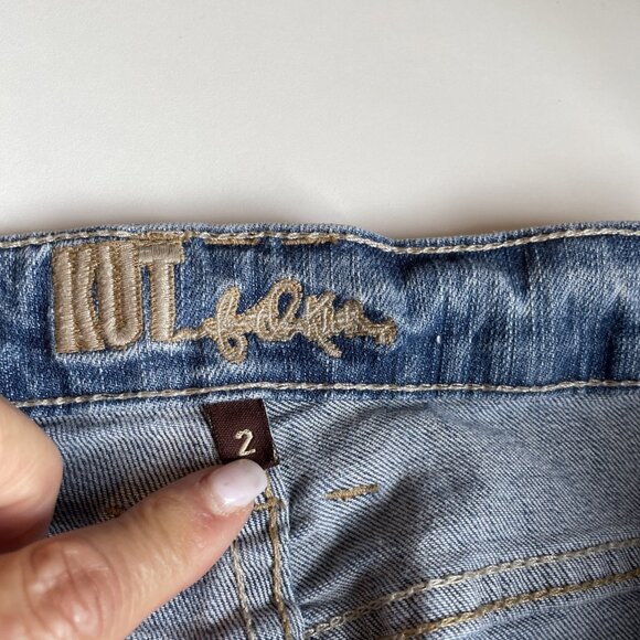 Kut from the Kloth Low Rise Jeans Womens 2 Blue Denim Katy Straight Stretch Y2K - Picture 7 of 12